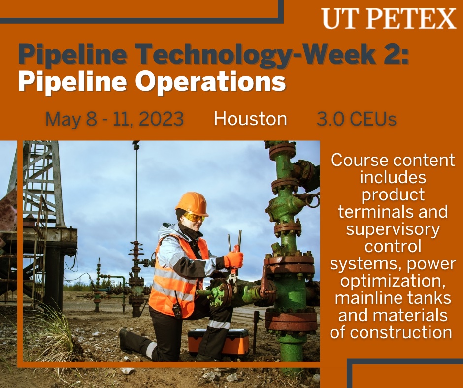 UTPETEX's tweet image. Our #PipelineOperations course serves as a refresher for #pipelineengineers or those new to the industry. Learn more and check out our other Pipeline Technology Weeks at okt.to/z3wD0L