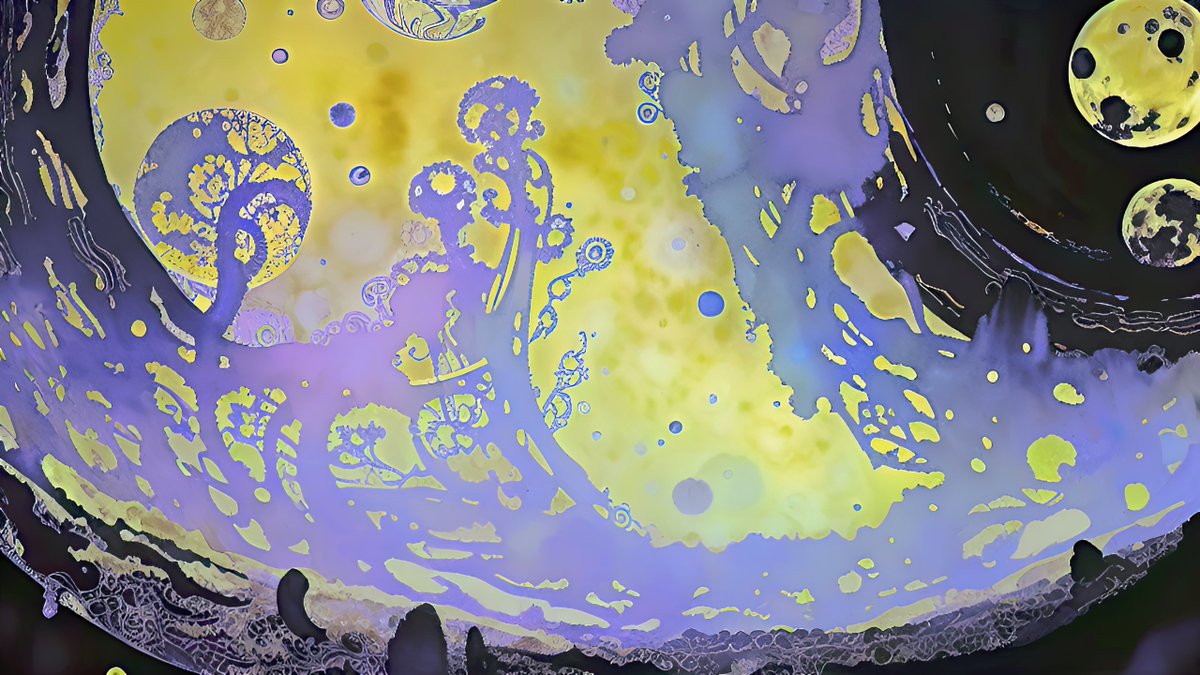 xalieri's tweet photo. Lunar paisley landscapes, set 2 of 2, 1 of 3
#Paisley #OnTheMoon #PaisleysOnTheMoon #LiquidMentality #Abstract #YetNotAbstractEnough #WeirdArt #PsychologicalLandscape #ImSureItMustMeanSomething
#DarkArts #DigitalArt #AIAssistedArt #AIArt #WomboDream #StableDiffusion https://t.co/3ypgi9kAYR