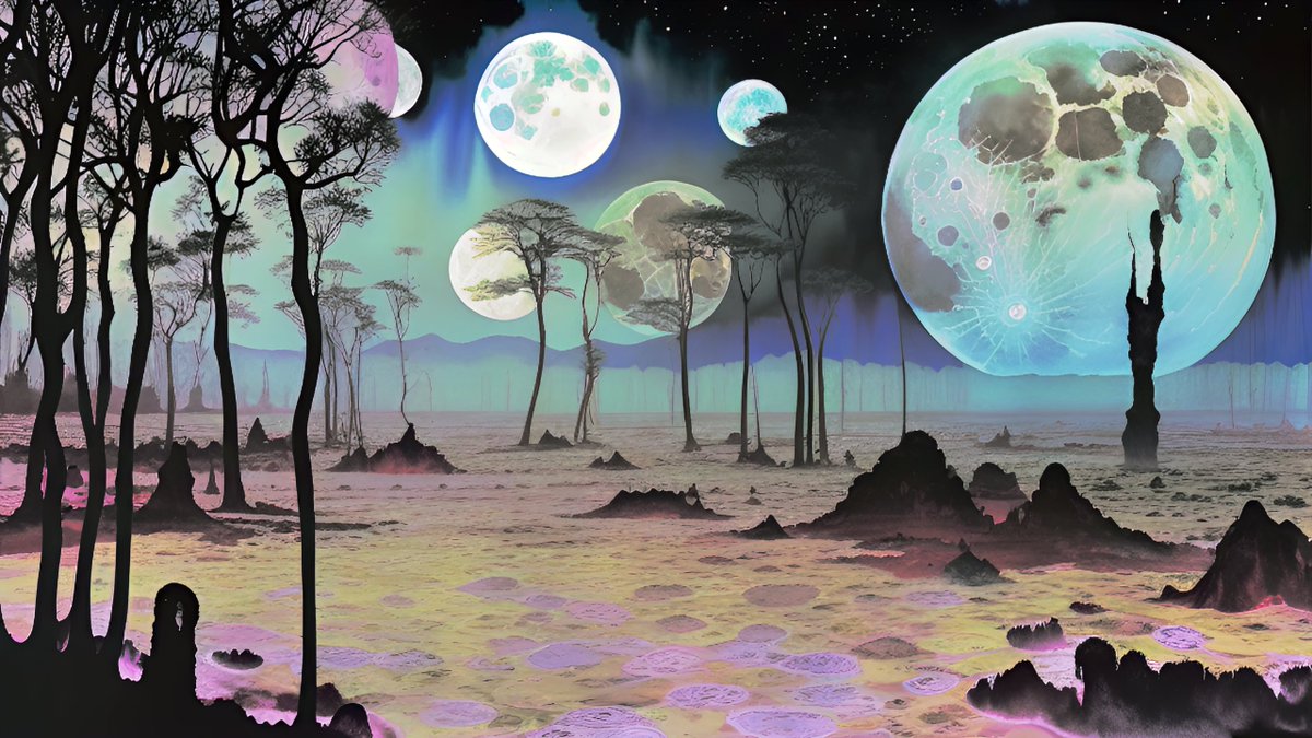 xalieri's tweet photo. Lunar paisley landscapes, set 2 of 2, 1 of 3
#Paisley #OnTheMoon #PaisleysOnTheMoon #LiquidMentality #Abstract #YetNotAbstractEnough #WeirdArt #PsychologicalLandscape #ImSureItMustMeanSomething
#DarkArts #DigitalArt #AIAssistedArt #AIArt #WomboDream #StableDiffusion https://t.co/3ypgi9kAYR