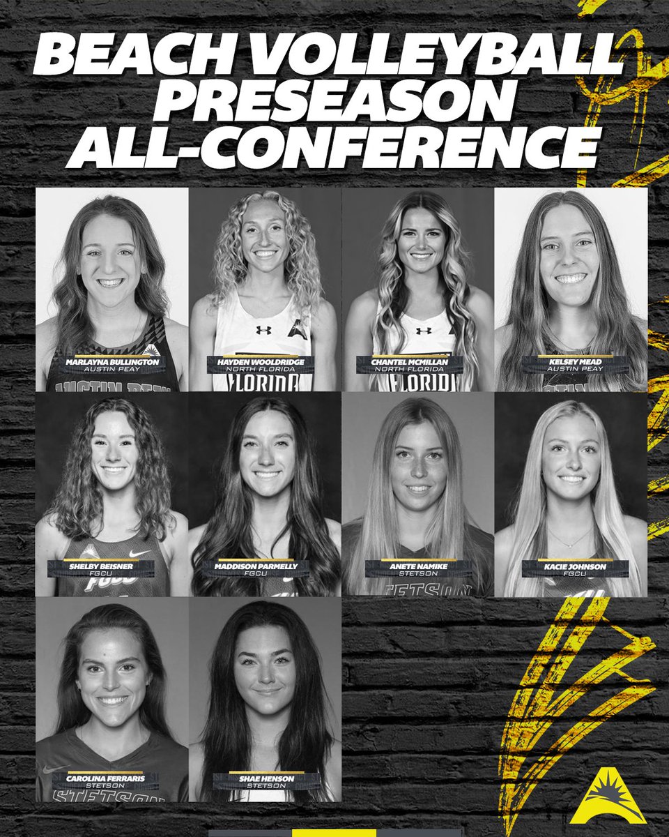 ASUNSports's tweet photo. Give it up for your 2023 #ASUNBVB Preseason All-Conference Team! 👏

📰 | https://t.co/gn7SmunPcC

#ASUNBuilt https://t.co/cIho0X2zte