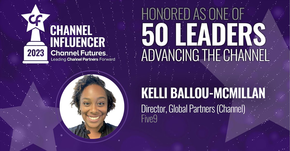 #Five9 is proud to announce for the 3rd consecutive year our very own @kelliemcmilla16 is one of 50 individuals recognized as a thought leader who will impact the direction of the IT and comms indirect sales channel in 2023. @ChannelFutures spr.ly/60183suSy