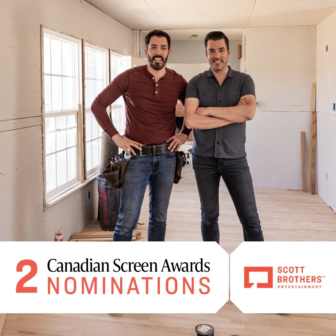 sbentertainment's tweet photo. #PropertyBrothers: #ForeverHome was nominated for 2 #CdnScreenAwards! Congrats to Drew, Jonathan, the entire crew, and everyone at SBE on noms for Best Host, Lifestyle &amp; Best Director, Lifestyle or Information. Thank you to @TheCdnAcademy and good luck to all of the nominees! https://t.co/yuJV0LlLvz