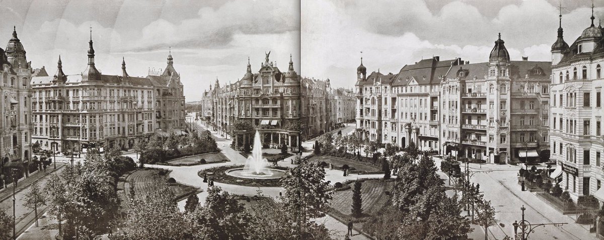 Viktoria-Luise-Platz: großbürgerliche Wohnkultur im Bayerischen Viertel. Fast jedes Haus hatte ein Türmchen/Kuppel. Der Platz wurde am 9.6.1900 eingeweiht, schnell entstanden d. Häuser. Später wohnten hier viele jüdische Familien. Foto 1904 f. Berliner Leben. #Berlin #History