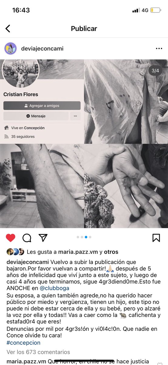 caromperez_'s tweet photo. 🚨🚨🚨🚨🚨🚨🚨#agresor #compartir el relato es de ella @deviajeconcami #instagram #Concepcion #conce #instaconce #funa #funa #chile https://t.co/oLVJdkrfbd