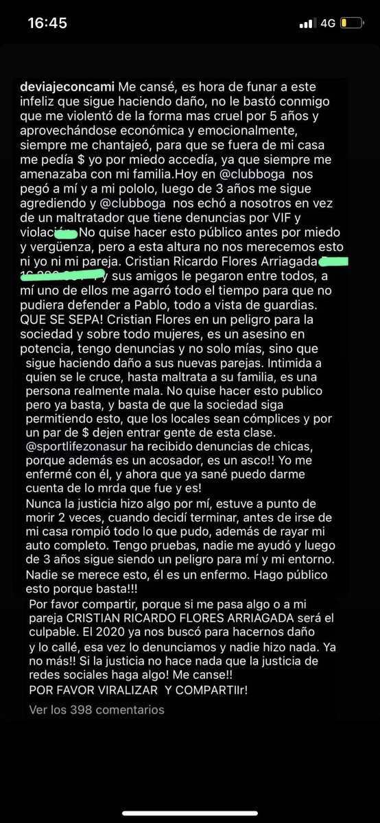 caromperez_'s tweet photo. 🚨🚨🚨🚨🚨🚨🚨#agresor #compartir el relato es de ella @deviajeconcami #instagram #Concepcion #conce #instaconce #funa #funa #chile https://t.co/oLVJdkrfbd