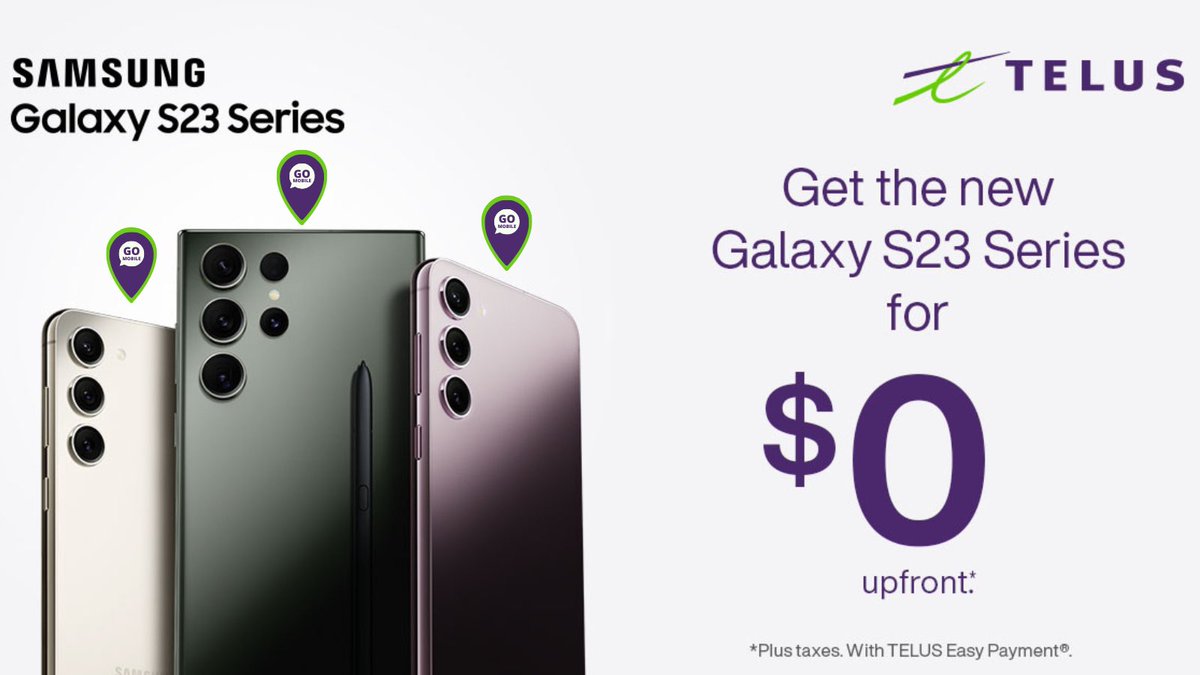 Get the all-new Galaxy S23 series on Canada's most-awarded network

#gomobile #telus #ottawa #SamsungGalaxyS23