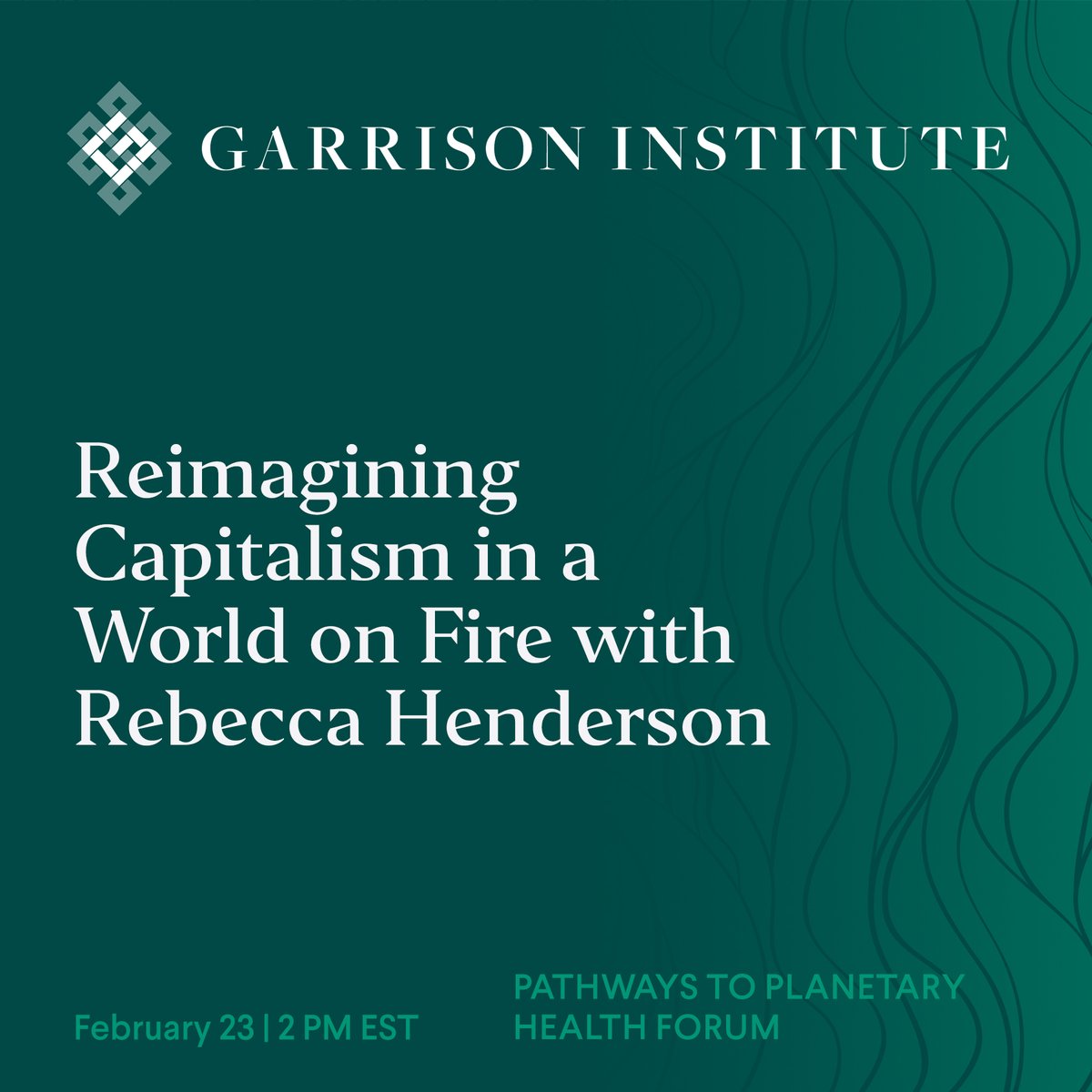 GarrisonInst's tweet photo. Last chance to sign up!

Join us on 2/23, from 2-3 PM ET for conversation between @RebeccaReCap of @Harvard + @JonathanFPRose on "Reimagining Capitalism in a World on Fire."

@Davos @Center4NewEcon @cpostcapitalism @nrdc @NewEconomics

Sign up: https://t.co/6bBMGg5o7s https://t.co/zk6Ufi5UMI
