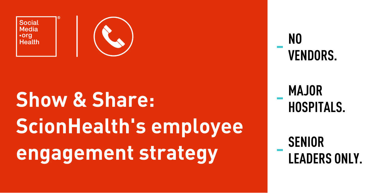 Shout out to our #SMOHealth Members at @ScionHealth for sharing a behind-the-scenes look at how they're empowering and activating their employees to share successes and provide their social team with strong content. We learned a lot about launching an #employeeengagement program.