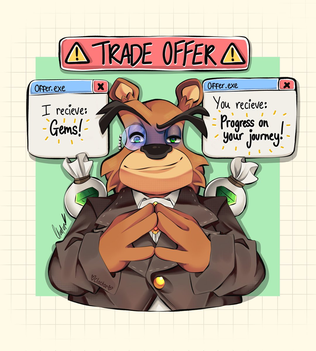 cloctordoodles's tweet photo. It's a good deal, okay
-
#Spyro #SpyroReignited #spyrofanart #memeart #tradeoffermeme https://t.co/wsM9U8Of0P