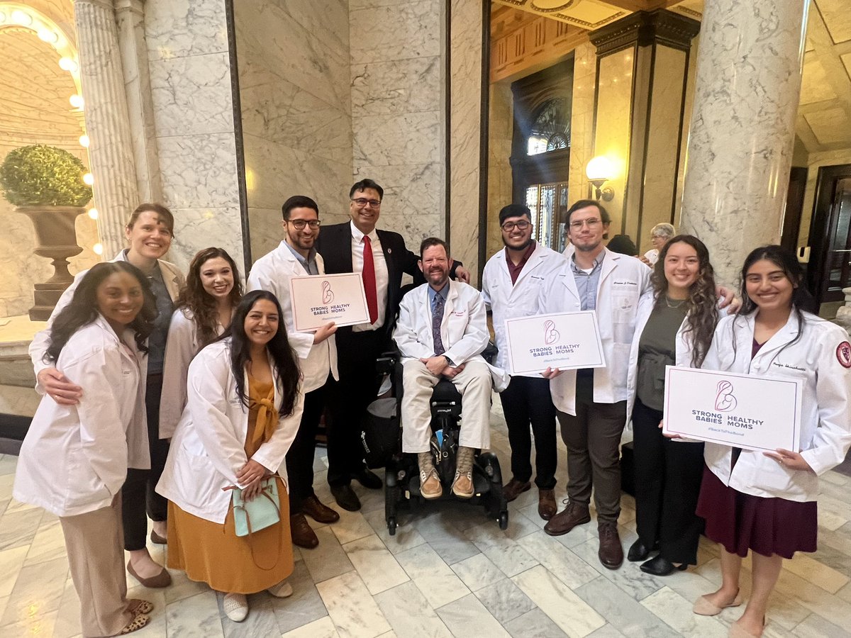 DOsofMOMA's tweet photo. #MOMA members supported a  press conference today at the State Capitol on behalf of all the moms and babies in our state! Extending postpartum Medicaid coverage to 12 months for mothers is necessary! #MSLeg #HealthyMomsandBabies @WCUCOMDO @MSMA1 @DO_Subbarao https://t.co/pKElcCmlN6