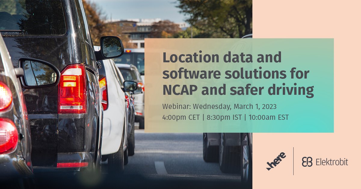 Join our upcoming webinar with @_Elektrobit to learn about the #EuroNCAP regulations, its ratings, and the role of Intelligent Speed Assistance in preventing road accidents. Save your seat: t.her.is/3RLHsDf #RoadSafety #LocationIntelligence