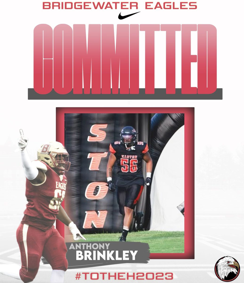 anthonytb121's tweet photo. Proud to announce my official commitment to Bridgewater College, thank you to everybody that’s helped me along the way to reach my dreams! LETS WORK🦅 @CoachPurk @CoachLemn @BH2OFootball @EHScoach55 @CoachJ_Fowler https://t.co/8IUqLKWwIq