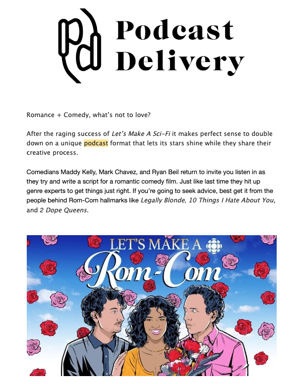 Kelly&Kelly (@kellykellyinc) on Twitter photo One of the best podcast recommendation newsletters, <a href="/podcastdelivery/">Podcast Delivery</a>, is right here in #Vancouver. Thank you for featuring @letsmakearomcom this week! One of the best podcast recommendation newsletters, <a href="/podcastdelivery/">Podcast Delivery</a>, is right here in #Vancouver. Thank you for featuring @letsmakearomcom this week!