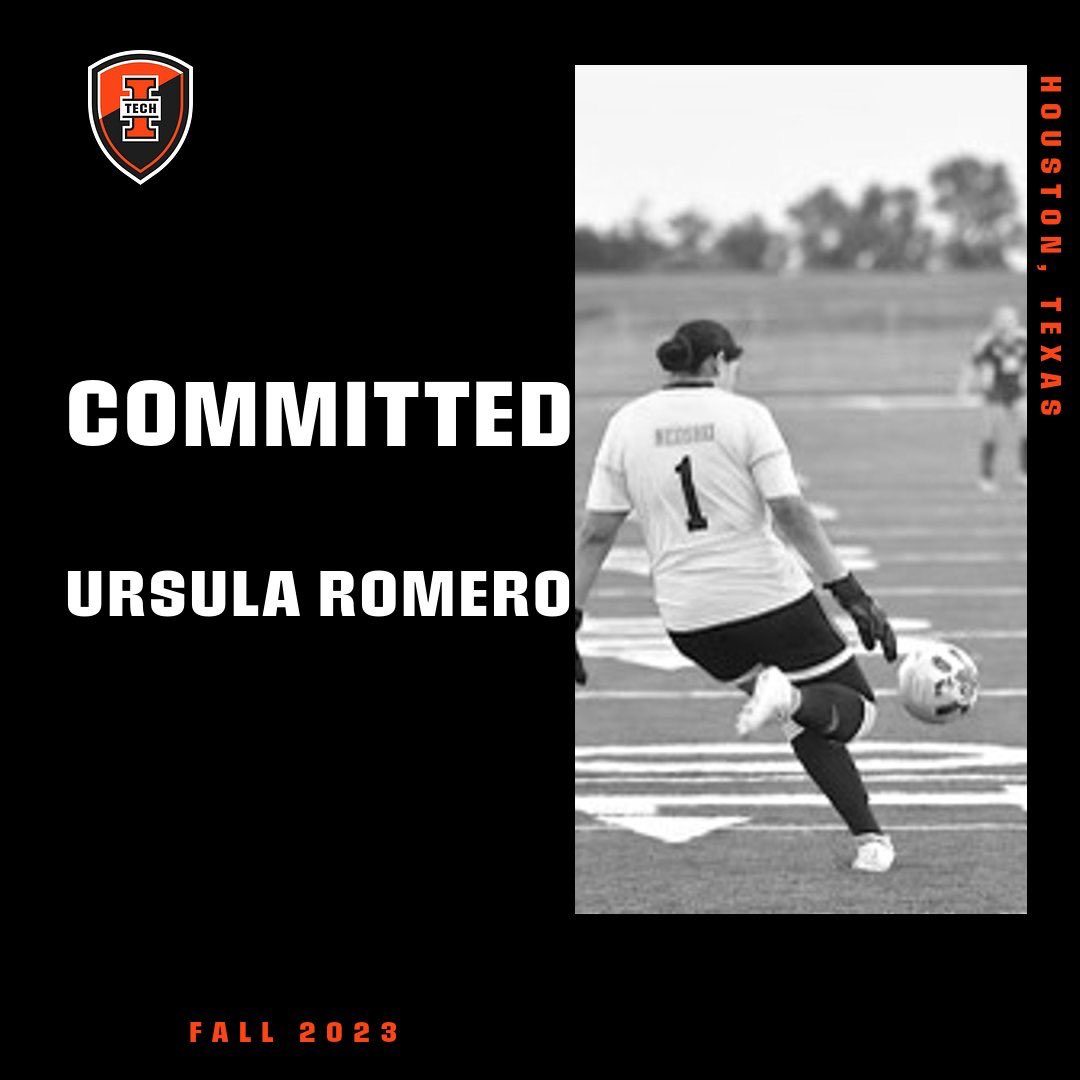 INTechWSoccer's tweet photo. Welcome GK, Ursula Romero, from Houston, TX, by way of @GoNeoshoWSOC to the Warrior WSOC family! Excited for the work ethic and team first attitude she will bring to is Fall! #goforIT #techyeah https://t.co/wlXeV2XzEH