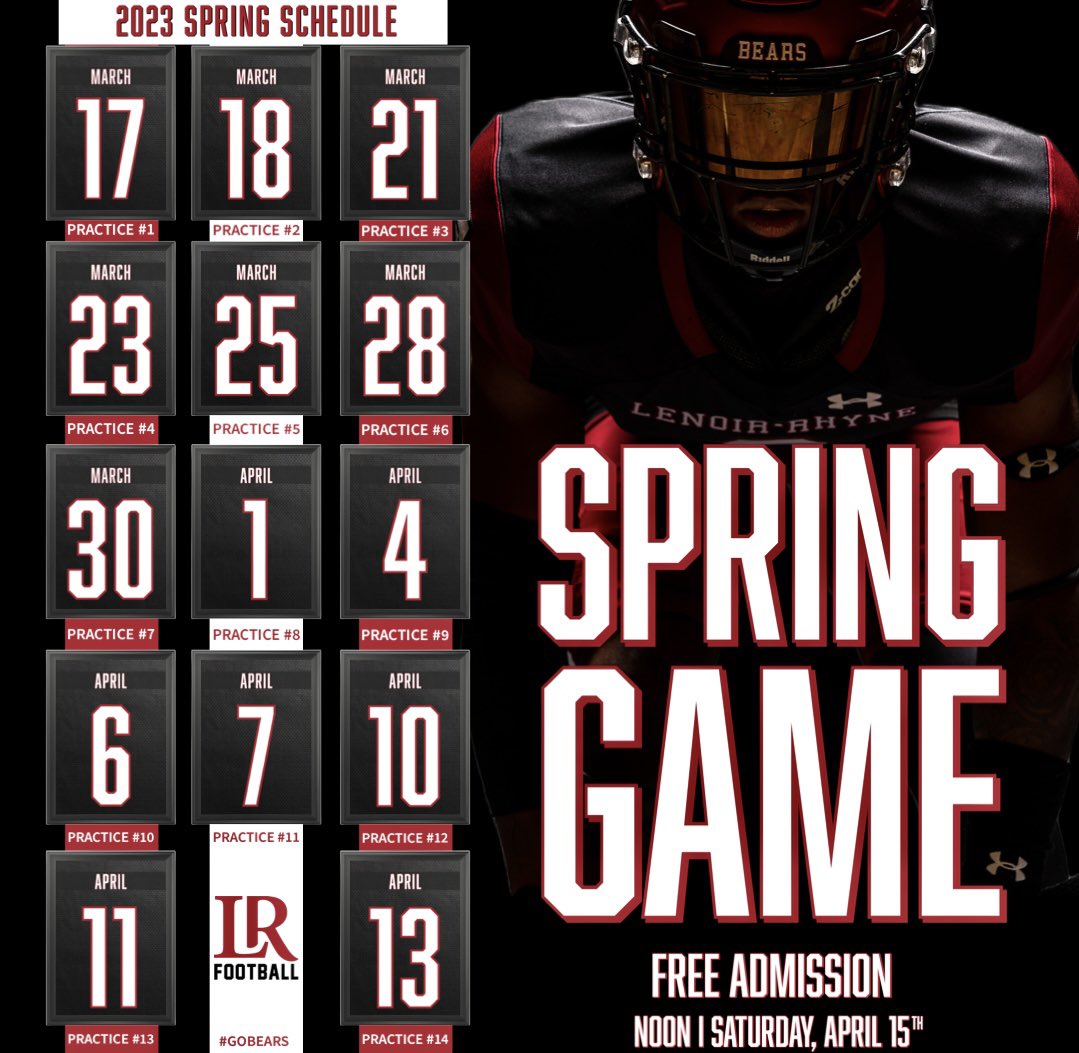 LRBearsFootball's tweet photo. 📆 𝐒𝐩𝐫𝐢𝐧𝐠 𝐁𝐚𝐥𝐥 𝐬𝐭𝐚𝐫𝐭𝐬 🔜 

#GOBEARS https://t.co/RgfBpDp08L