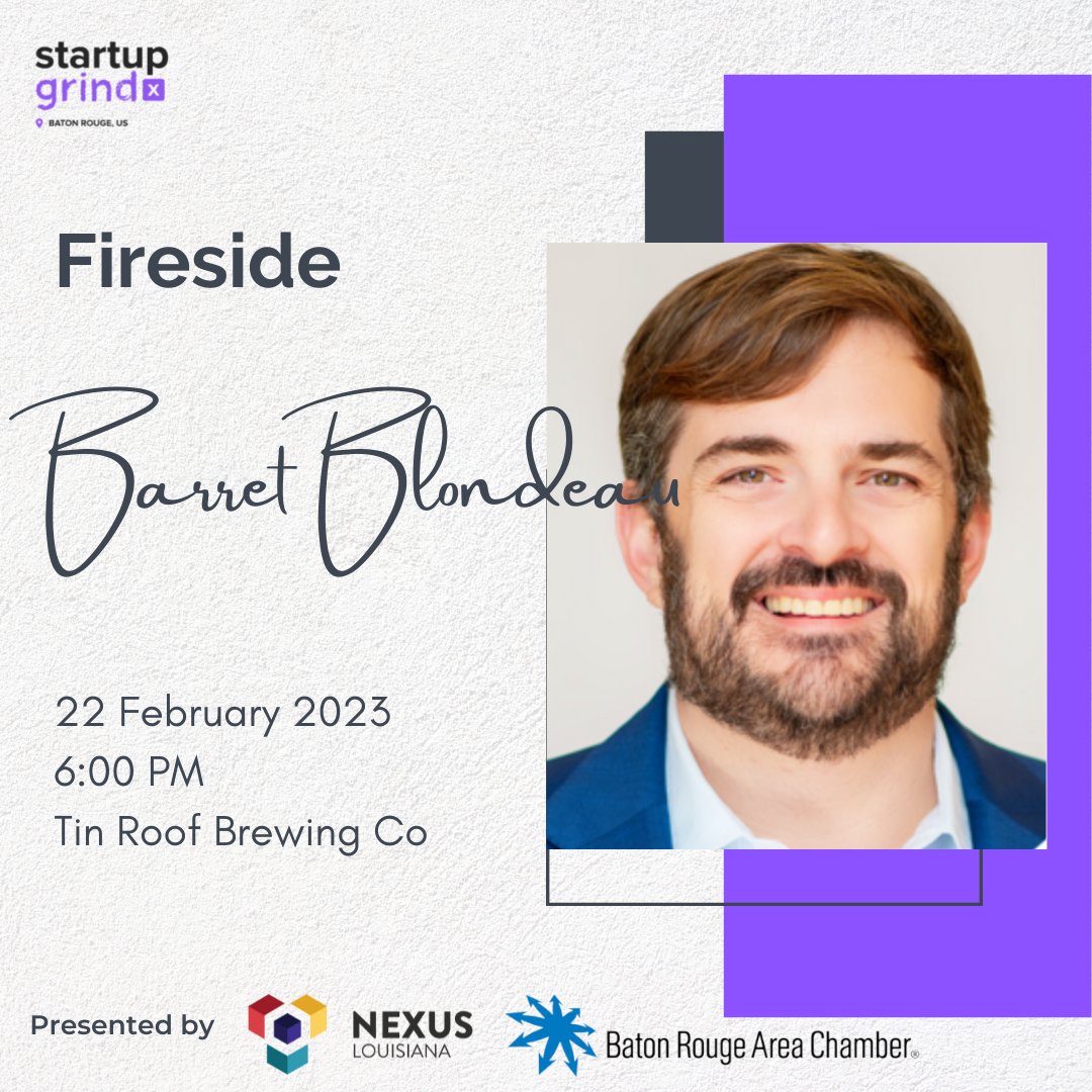 It's your last chance to get a ticket for our fireside later so don't delay! Visit startupgrind.com/baton-rouge/ 

#startupgrindbr #startupgrind #batonrouge #entrepreneurship