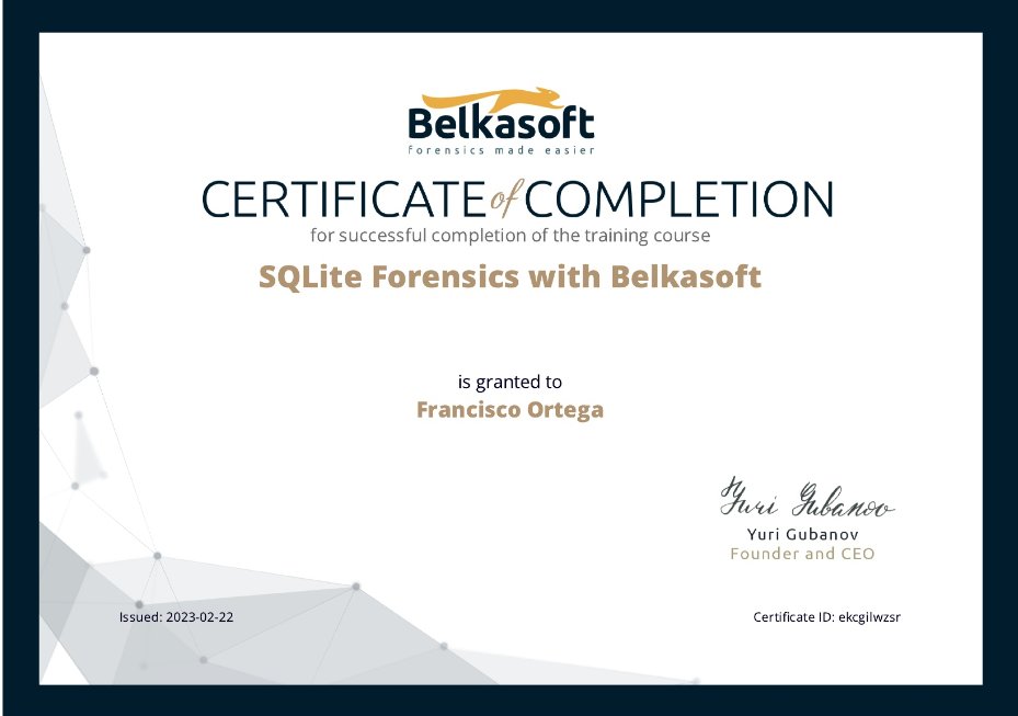 orrifr's tweet image. Thanks to @Belkasoft  for offering this SQLite Forensics course.  
#alwayslearning #dfir #sqlite #DFIR