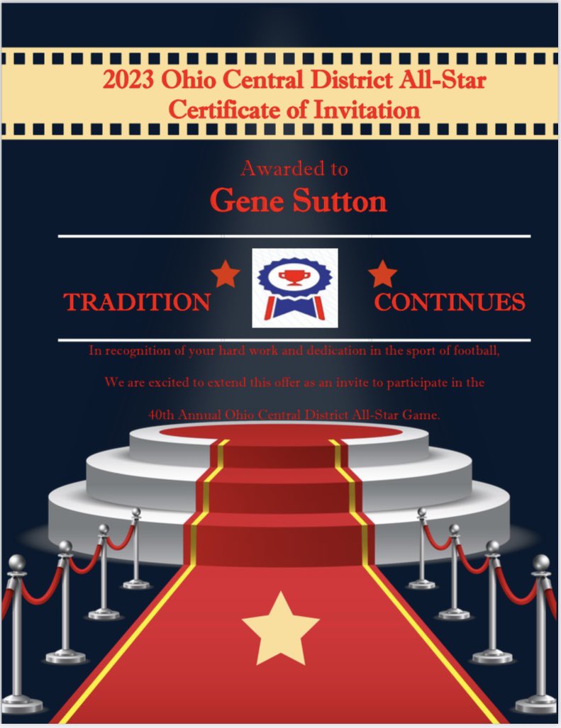 @g3no__ Congratulations on being selected to participate in the 40th Anniversary of The Ohio Central District Allstar Football Game in June 2023. Please use the link to register to reserve a roster spot. Thank you and Job well done.

jotform.com/app/2234552900…