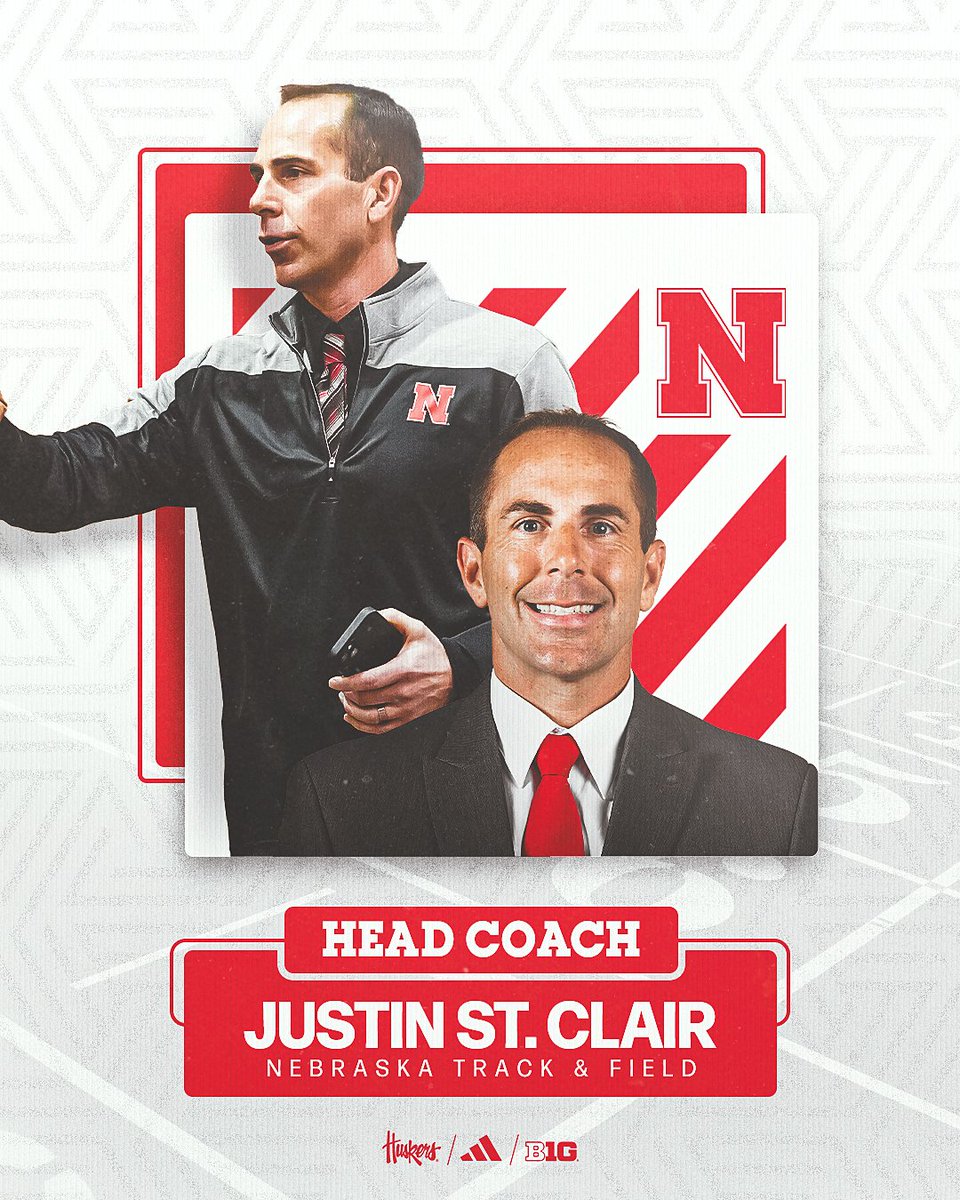 Introducing the 17th Head Coach in Nebraska Track &amp; Field history:

Justin St. Clair

#GBR | huskers.com/news/2023/2/22…