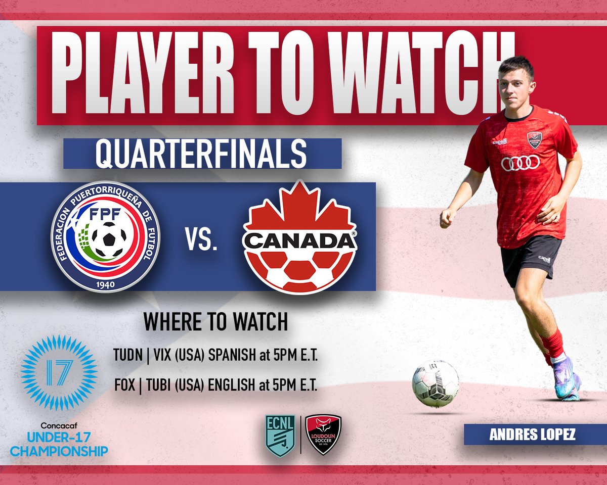 VICTORY! Loudoun 06B ECNL’s Andres Lopez and the U17 PRYMNT have defeated Costa Rica to advance to the CONCACAF quarter-finals!

Tonight they meet Canada in a bid to advance to the semi-final. WATCH LIVE tonight at 5 pm on FOXSPORTS: foxsports.com/soccer/concaca…

#CONCACAF #ECNL
