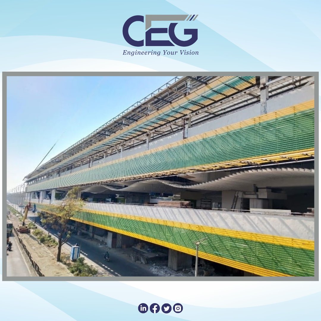 cegindia's tweet photo. #Projectupdate Updated progress of façade work of #Dapodimetrostation as part of the Pune metro rail project, @cegindia proudly stands as a JV Consortium member and General Consultant for #MaharashtraMetro Rail Corporation Limited.
#CEG #EngineeringYourVision #railproject https://t.co/ItLgs85d7O