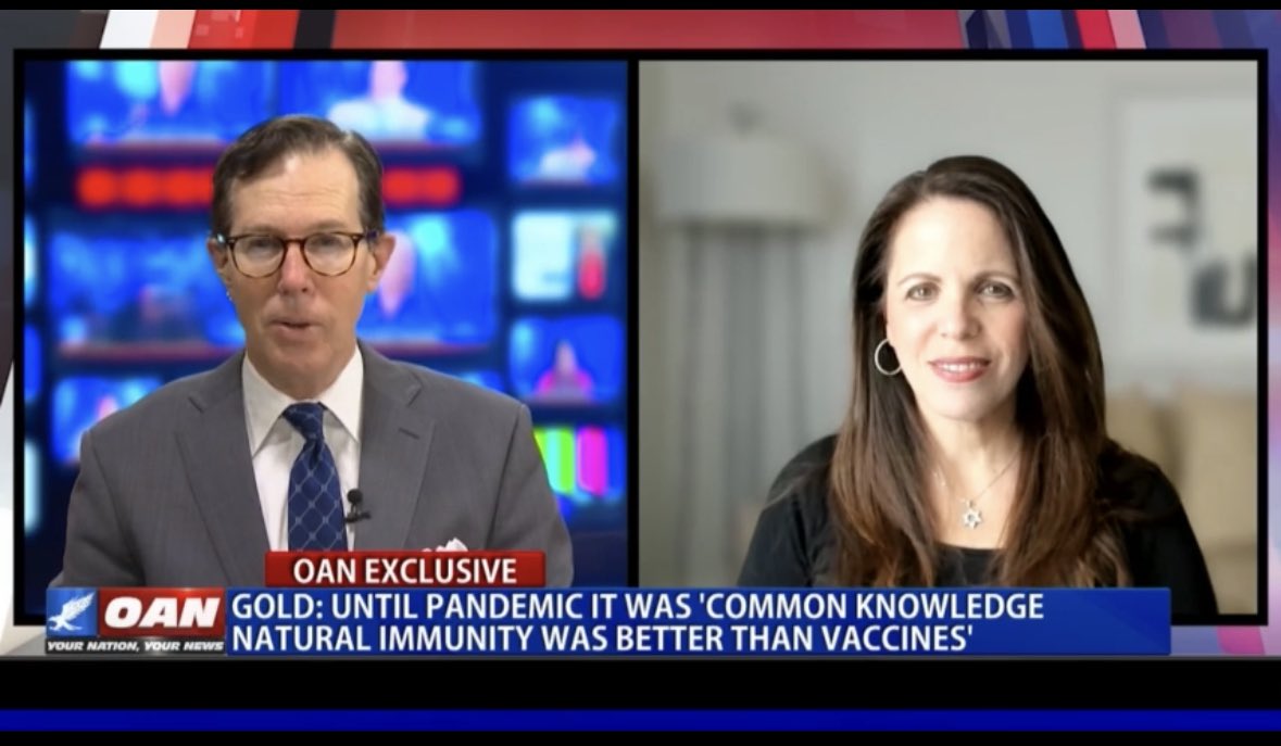 FrontlineFlash's tweet photo. GOLD: @OANN asks @DrSimoneGold why The Lancet is only now admitting that natural immunity is superior to covid shot protection.

How did the establishment get it so wrong?

“Medical Marxism…most doctors these days are employees” of a Big Pharma regime.

#DrainTheScienceSwamp https://t.co/XXXazxbfRb