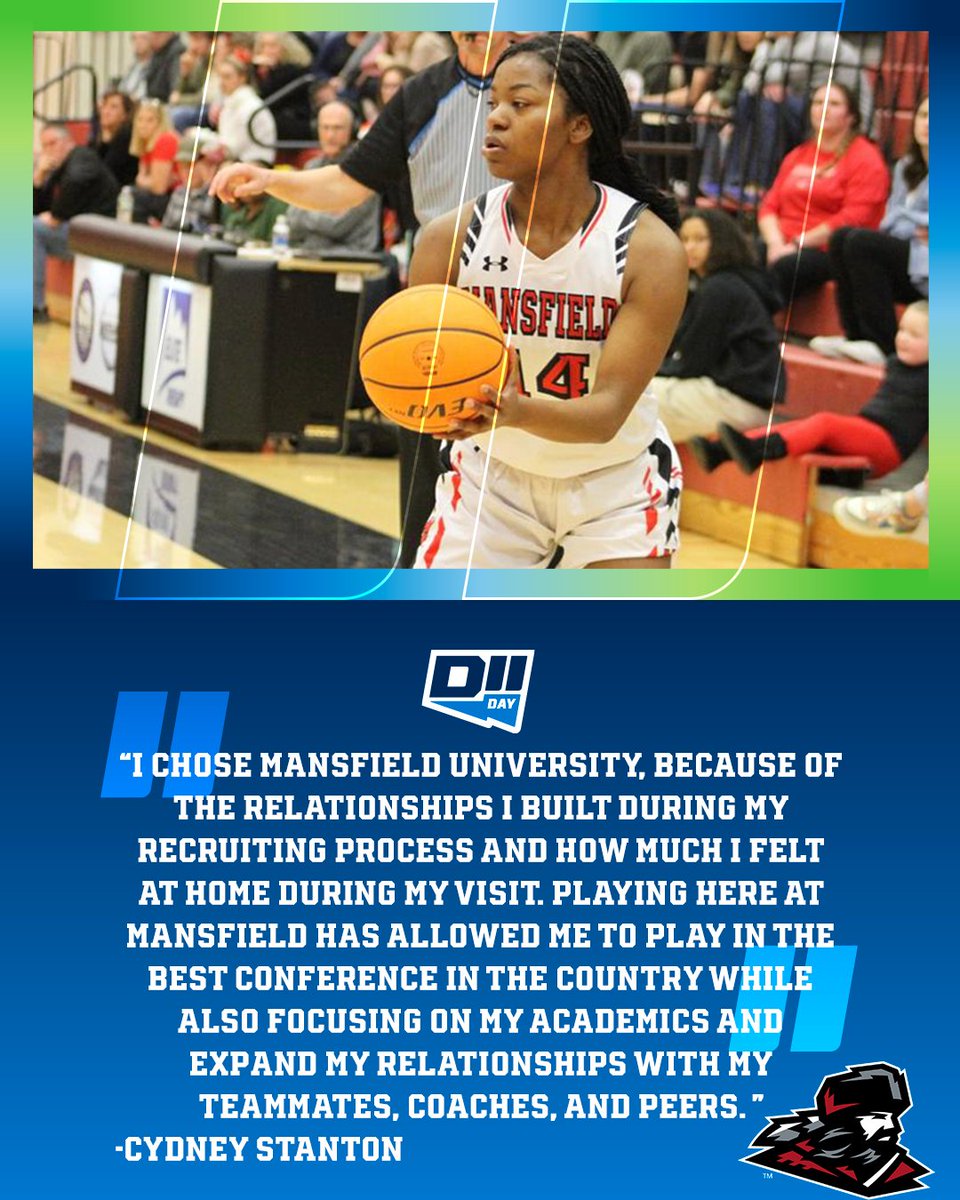 MUMounties's tweet photo. Hear from @MansfieldWBB 's Cydney Stanton on why she chose @NCAADII.⛰️ 🏀
#D2Day | #MoveMountains https://t.co/WN1ettiw4T