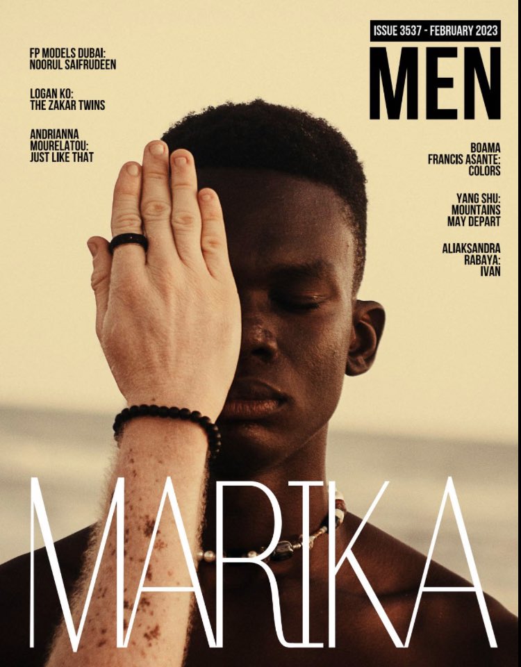 Happy to announce that my picture made it to the front page of marika men magazine 🫶🏾

Models: @Kwabenakyereh_  (face)
@___lomi (Hand)
Direction and photography by myself 🤍

Second magazine publication this year. Feeling blessed 🫶🏾🤍 ebi God chale!