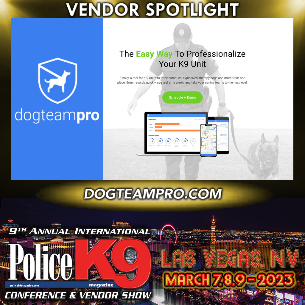 🚨 VENDOR SPOTLIGHT🚨
DogTeamPro
dogteampro.com

➡️ REGISTER: bit.ly/PK9_2023

#policek9 #policedog #k9unit #k9handler #k9officer #workingdog #k9training #k9partner #k9team #k9leadstheway #K9LTW #backtheblue #thinblueline #K9 #dog #topdog #k9hero #MWD