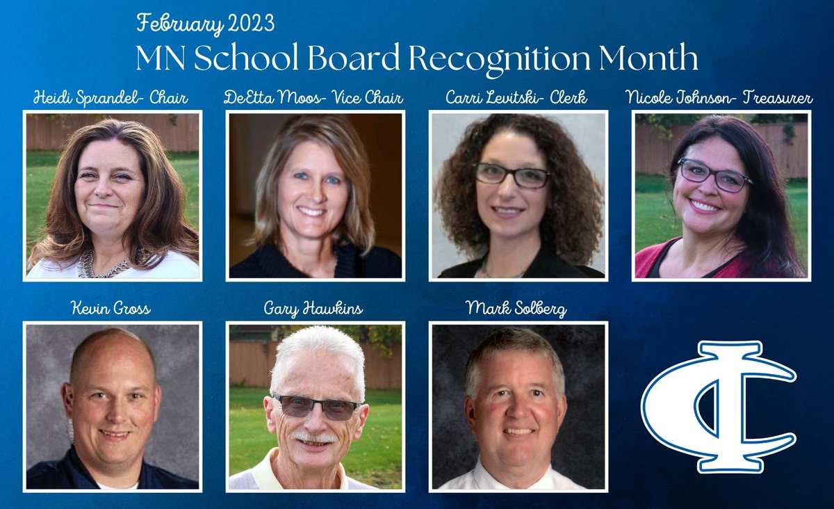 Cambridge-Isanti students benefit every day from the leadership and vision of our school board members. February is Minnesota School Board Recognition Month, so please take time to thank these dedicated school leaders.  #CelebrateSchoolBoards #CambridgeIsanti #GoBigBlue!