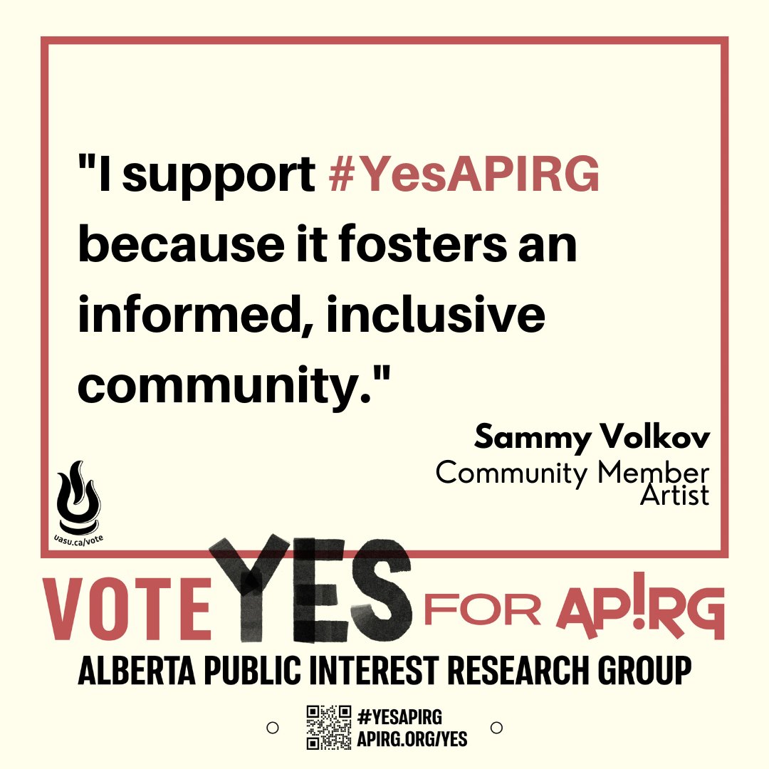 apirg's tweet photo. "I support #YesAPIRG because it fosters an informed, inclusive community." - Sammy Volkov, Community Member & Artist https://t.co/zLfYW3JhvX