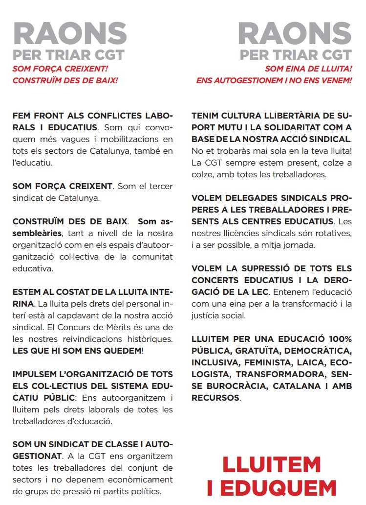 cgtensegirona's tweet photo. #Girona
#Ensenyament
#Raons https://t.co/RzpVZZ4RK4
