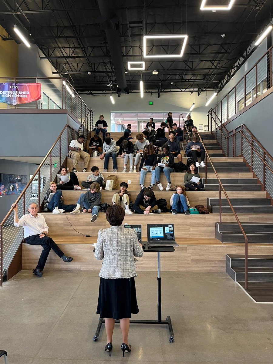 DuffyGroup's tweet photo. According to a Forbes article, over 50% of Gen Zers are likely to want to start their own business. Kathleen Duffy spoke with @hprepaz entrepreneurs on Building Your Personal Brand. It was inspiring to see how they listen to problems and develop businesses to address them. #GenZ https://t.co/2KNt3laA2W