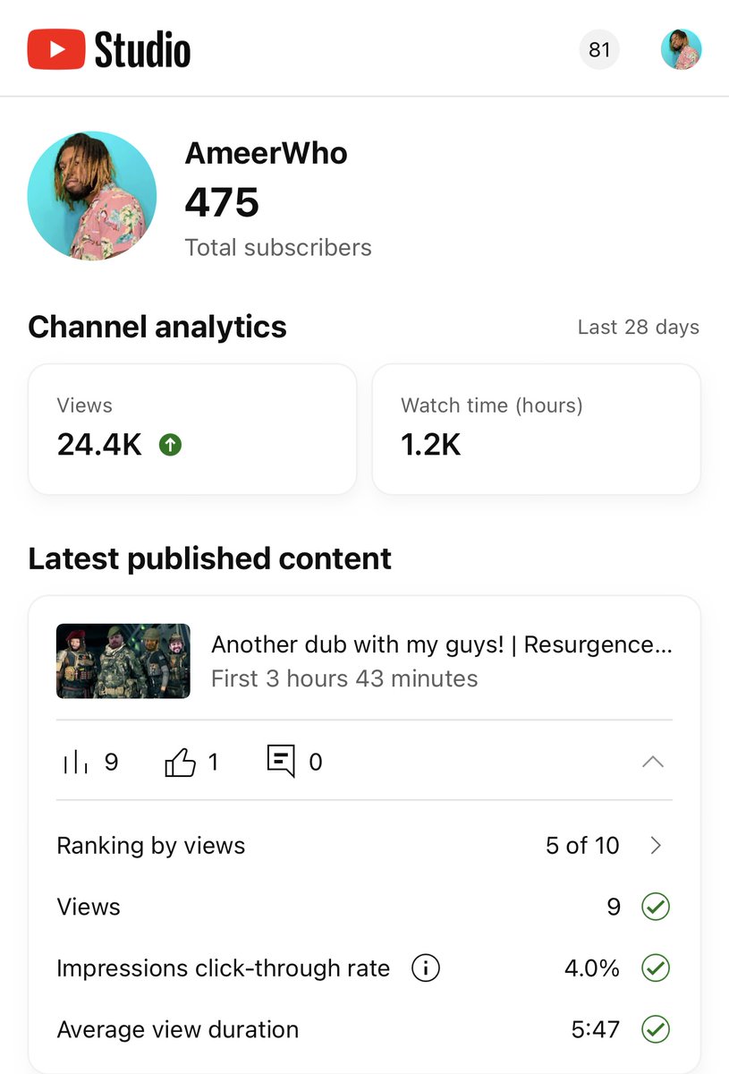 ameer_who's tweet image. Not even three weeks ago I was at less than 200 subs. Keep ‘em coming! Get me to 500! I appreciate all the love &amp;amp; support 🤞🏾♥️ #blackyoutuber #YouTuber #SubscribeNow