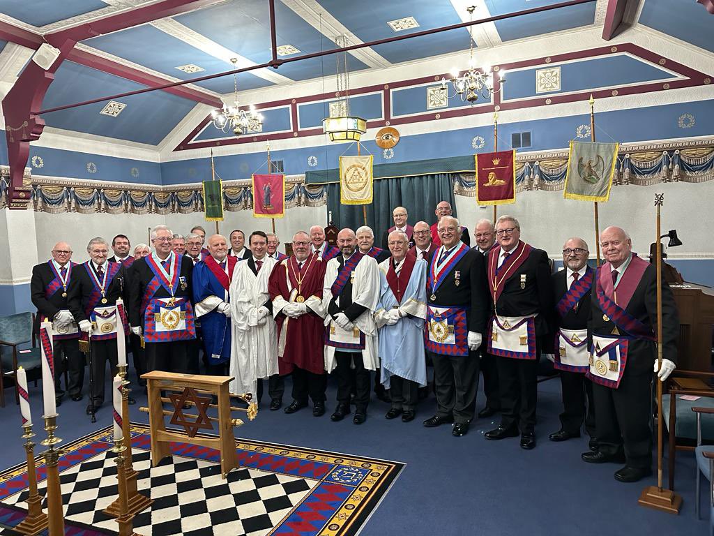 WestLancsPGL's tweet photo. Great night at Ashton Trinity Chapter 8821 who welcomed Andrew Pedder as the latest Exaltee in a wonderful ceremony. Three more in the pipeline  so it will be a busy year. https://t.co/OiBH8nHfu0