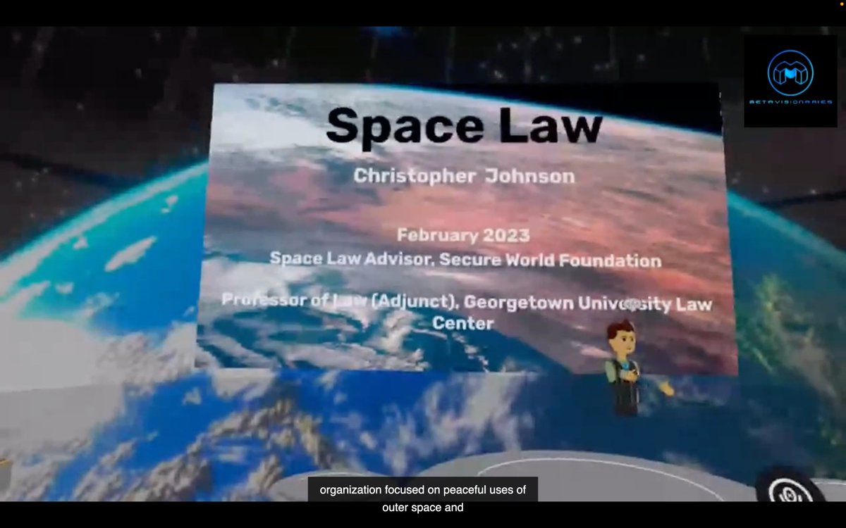 My lecture on #SpaceLaw today in the metaverse linkedin.com/video/event/ur… via @metavisionaries