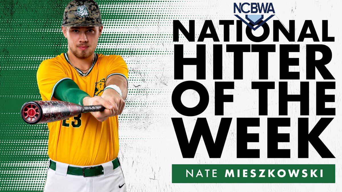 Congratulations to the NCBWA National Hitter of the Week, Nate Mieszkowski! #LetsRoar 🦁