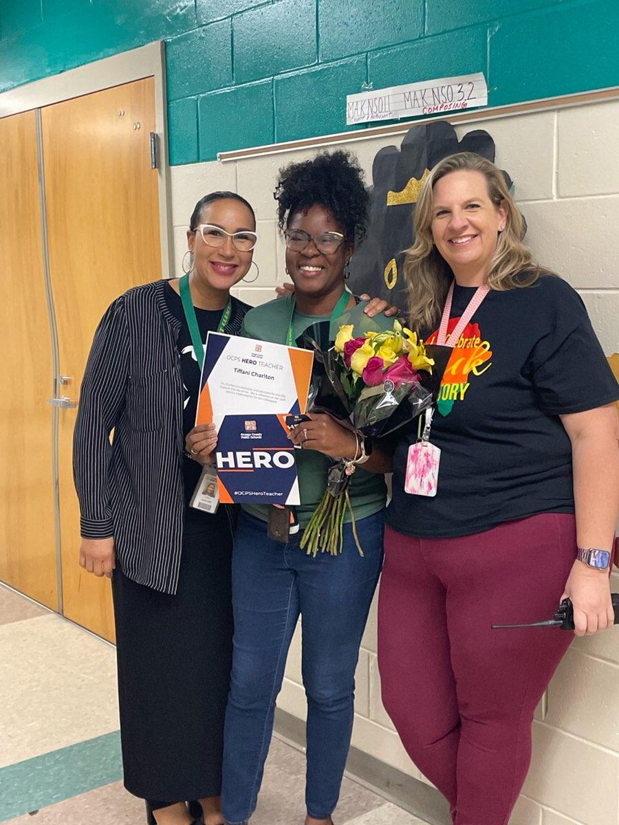 Congratulations to the #OCPSHeroTeacher from Eagle's Nest Elementary, Tiffani Charlton! She is the lead Kindergarten teacher who continually goes above and beyond not only for her fellow teachers but more importantly the students. <a href="/RobBixler_OCPS/">Rob Bixler</a>  <a href="/JamesRusso_OCPS/">Dr. James Russo</a>  <a href="/CDLocps/">Curriculum and Digital Learning</a>