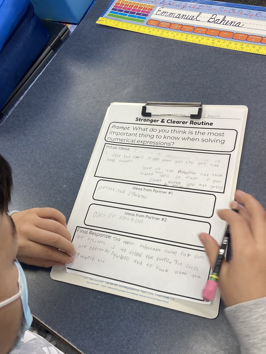 Betsyj25's tweet photo. Stronger and Clearer ever time…#valueadded when students collaborate to write strong and clear responses in math. @OwlieWood @angecensoplano @NSDLeighangela #NSDnow @CRLP_UCSD #iELD https://t.co/EjM1AtvnVn