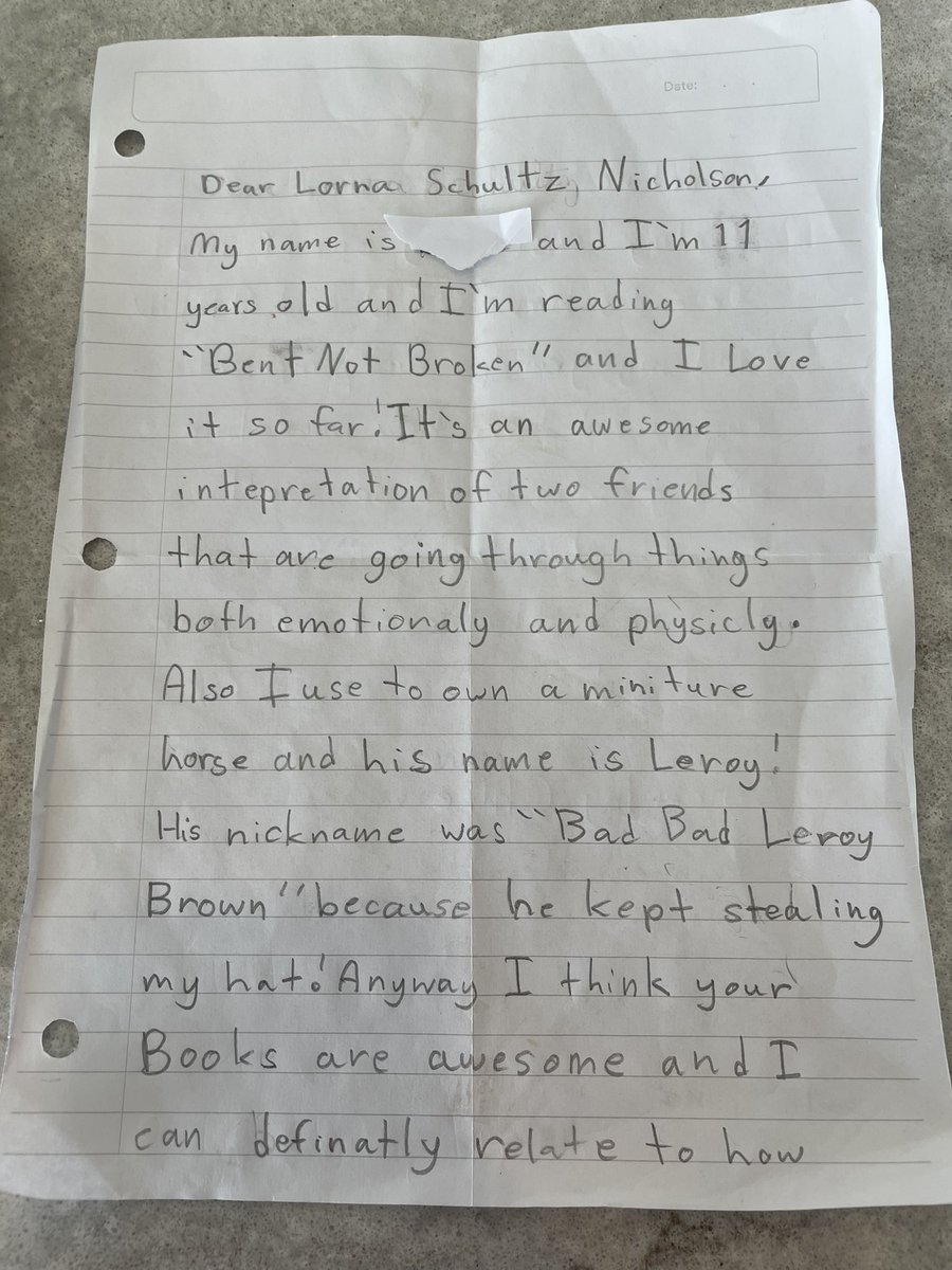 lornasn's tweet image. Cutest letter!  Made my day. Makes writing this series all worth while!  @RedDeerPress @Readergirl4 #libarians @BestBuddiesCND @bestbuddies @BestBuddiesCA