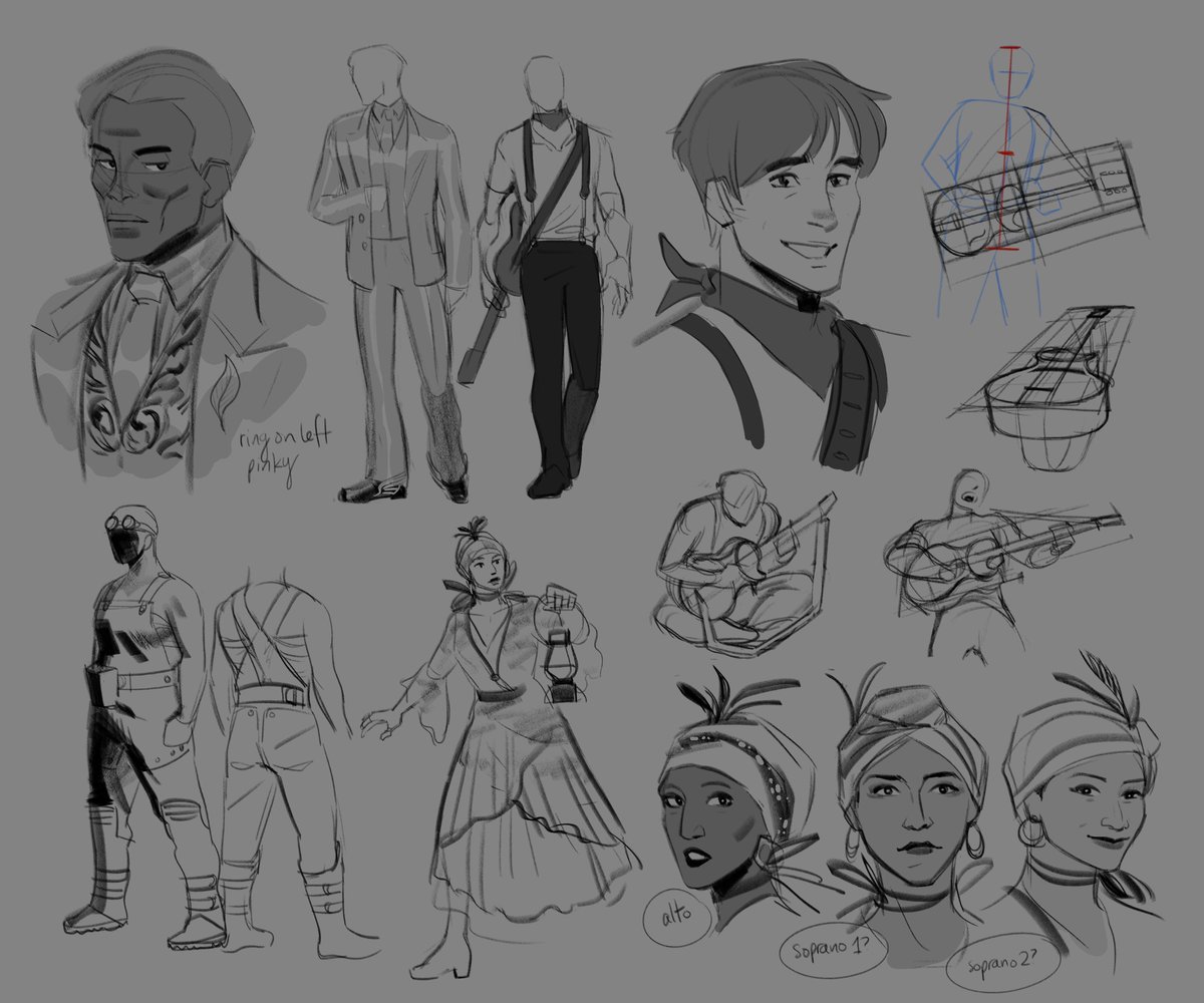 old concepts for a Hadestown thing! la la la la la la etc. 