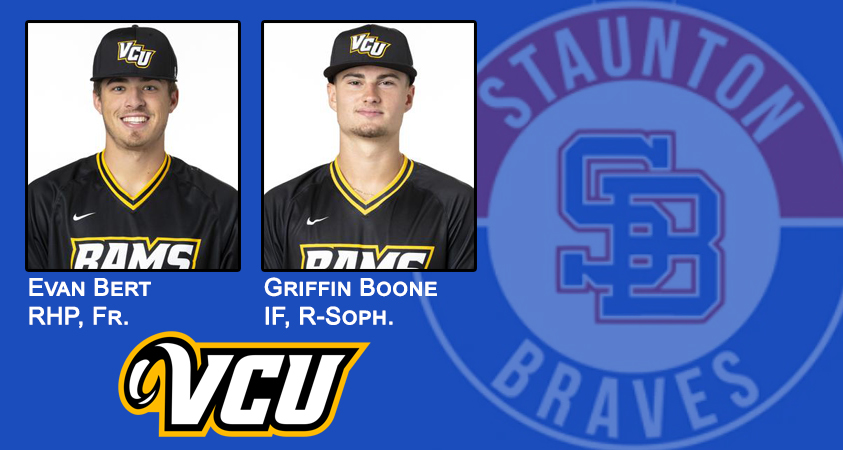 StauntonBraves's tweet photo. The @StauntonBraves have signed @VCUBaseball   RHP @bert_evan and IF @griffinbo0ne to play in the 
@VBLBaseball this summer. https://t.co/kO4KXHfX57