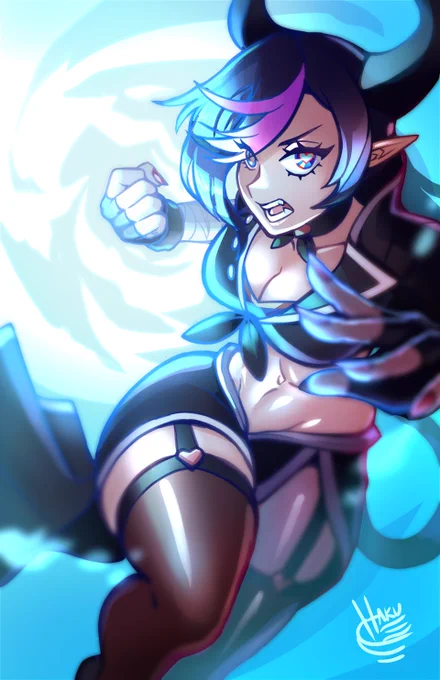 Comm for the fighting succubus vtuber,   !#FayePix #Vtuber 
