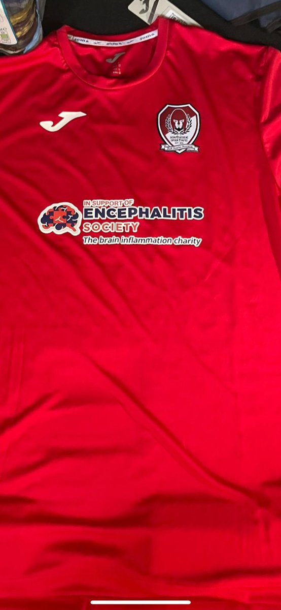 Southside Spartans are honoured to proudly wear the encephalitis logo on our football strips. On #worldencephalitisday please help to donate to this great charity @ encephalitis.info #RedForWed #encephalitis #braininjury