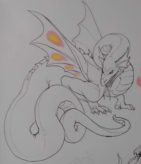 Drew some dragons! Got medieval on 'em 