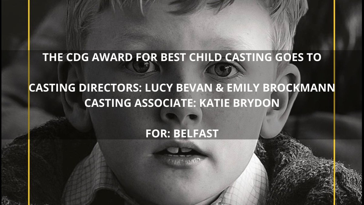 CDGNews's tweet photo. The winners of Best Child Casting are @CastingLucy @emily_brockmann &amp; @KatieBrydon6 (Associate) for Belfast. Award presented in partnership with @AypaThe (Agents of Young Performers Association) 
#CDGAwards2023 https://t.co/DPRKwJG0IN