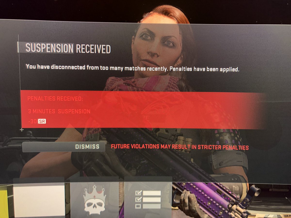 Northernmunky85's tweet photo. @Activision @CallofDuty why am I being penalised for your server kicking me out for inactivity when I was playing? Was running to the objective when I got kicked out! I’ve also never disconnected from a game?! #fixit #ModernWarfare2 #rankedplay #CallofDuty https://t.co/GpiCbWFago