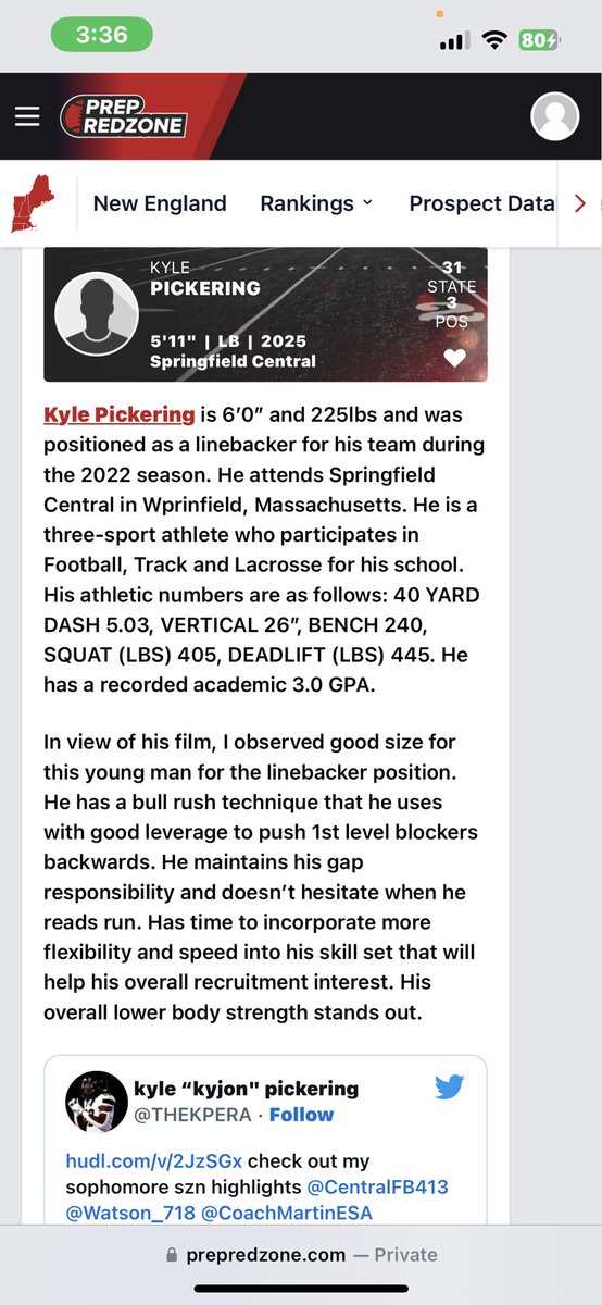 kyle “kyjon" pickering (@thekpera) on Twitter photo Very thankful for the review @NGP_CoachSilva more work to be done <a href="/CoachMartinESA/">Coach Martin</a> <a href="/Watson_718/">William Watson</a> <a href="/ESAofNewEngland/">Excel Sports Academy of New England</a> <a href="/CentralFB413/">Springfield Central Football</a> Very thankful for the review @NGP_CoachSilva more work to be done <a href="/CoachMartinESA/">Coach Martin</a> <a href="/Watson_718/">William Watson</a> <a href="/ESAofNewEngland/">Excel Sports Academy of New England</a> <a href="/CentralFB413/">Springfield Central Football</a>