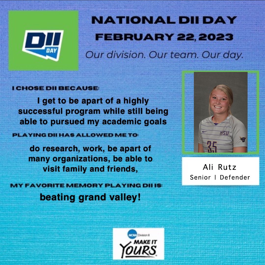 MinnStSoccer's tweet photo. It’s D-✌️Day! Help us celebrate by reading what our athletes love about @NCAADII. https://t.co/cicKTCpn7p