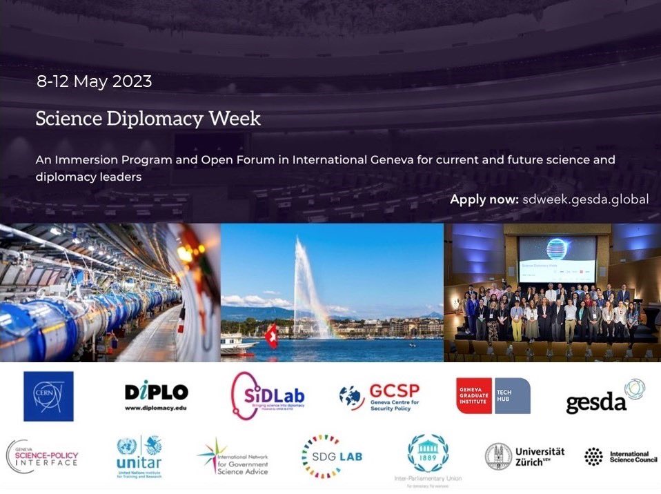 Marga Gual Soler, PhD (@margagual) on Twitter photo 📣 Call for Applications - Science Diplomacy Week Immersion Program in Geneva🇨🇭🇺🇳
A unique learning & networking opportunity to shape the future of multilateralism via science & technology anticipation <a href="/GESDAglobal/">Geneva Science and Diplomacy Anticipator</a>
May 8-12, 2023
Scholarships available! gesda.global/science-diplom… 📣 Call for Applications - Science Diplomacy Week Immersion Program in Geneva🇨🇭🇺🇳
A unique learning & networking opportunity to shape the future of multilateralism via science & technology anticipation <a href="/GESDAglobal/">Geneva Science and Diplomacy Anticipator</a>
May 8-12, 2023
Scholarships available! gesda.global/science-diplom…